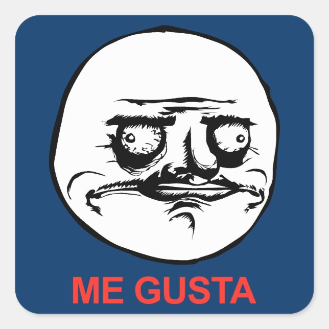 Me Gusta Face Meme Square Sticker (Front)