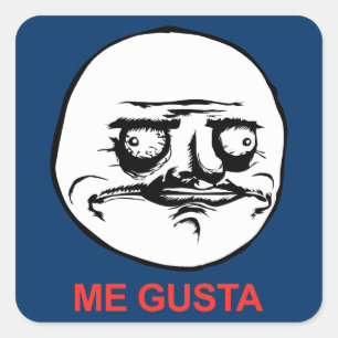 Me Gusta Face Meme Square Sticker