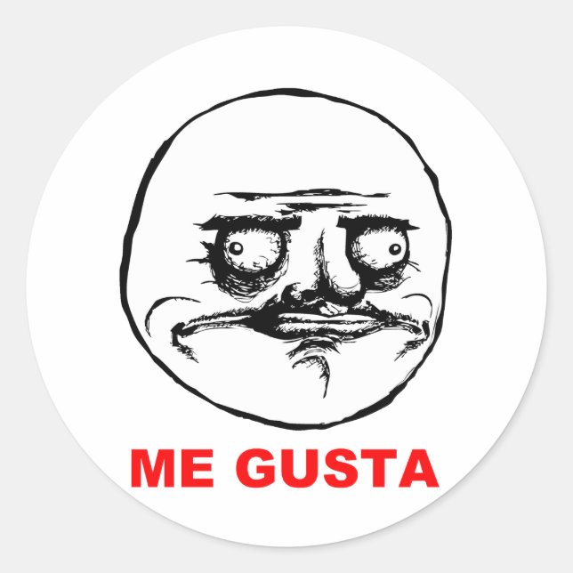 Me Gusta Rage Face Meme Classic Round Sticker (Front)