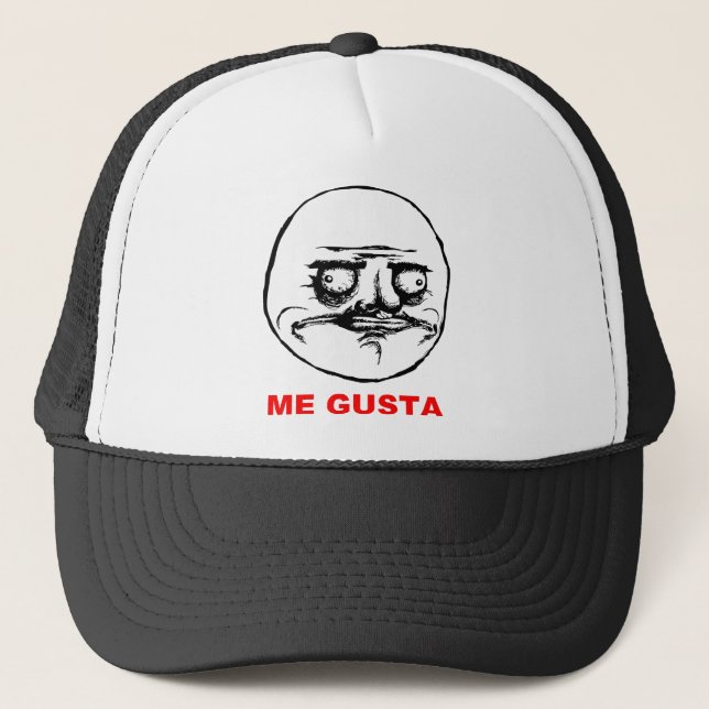Me Gusta Rage Face Meme Trucker Hat (Front)
