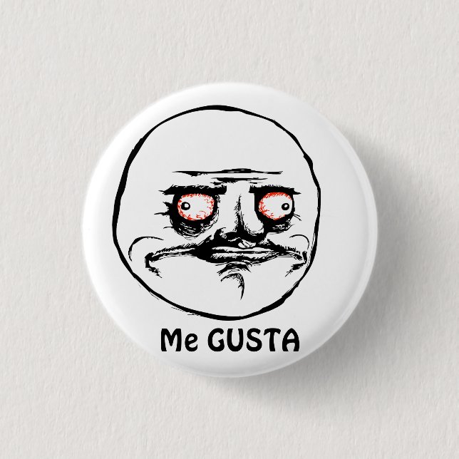 Me Gusta raging comic face 3 Cm Round Badge (Front)