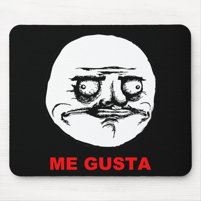 Me Gusta (text) Mouse Mat (Front)