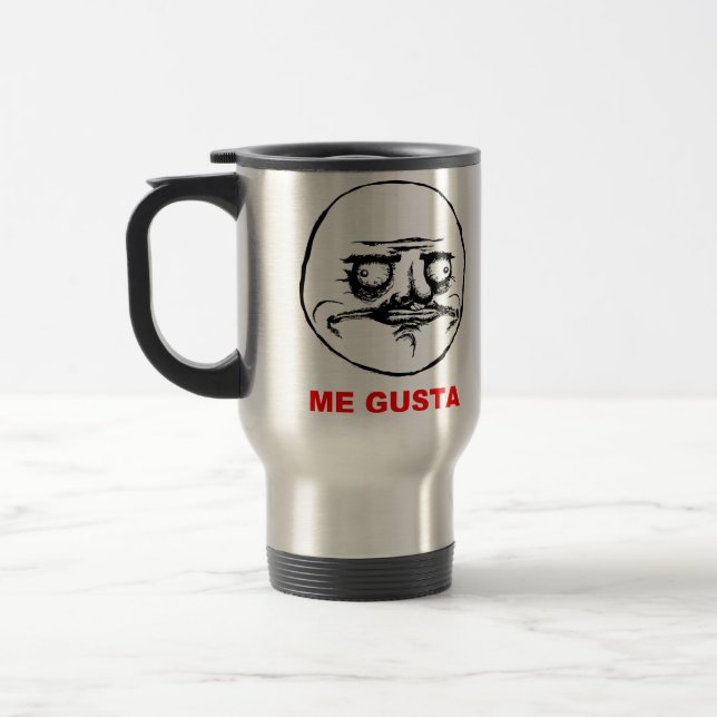 Me Gusta (text) Travel Mug (Left)