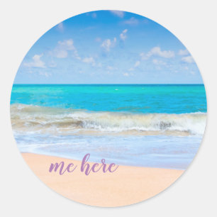 Me Here at the Beach Classic Round Sticker