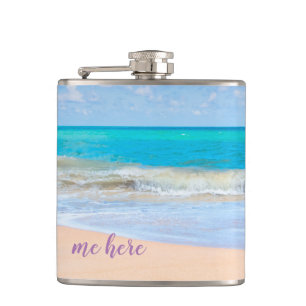Me Here at the Beach Hip Flask