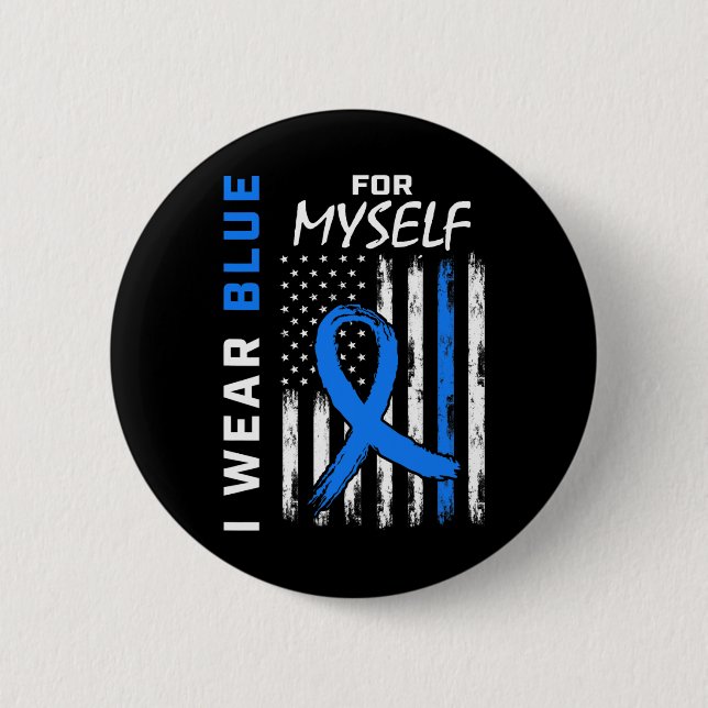 Me I Wear Blue For Myself Diabetes Awareness Ameri 6 Cm Round Badge (Front)