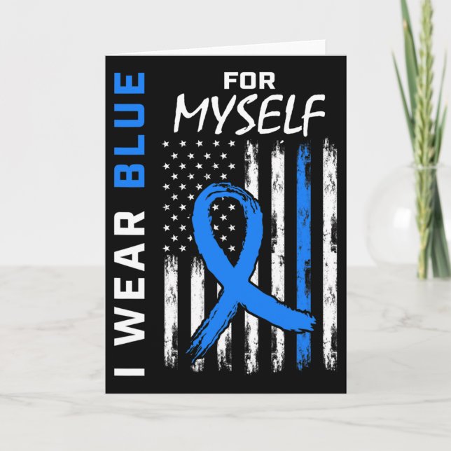 Me I Wear Blue For Myself Diabetes Awareness Ameri Card (Front)