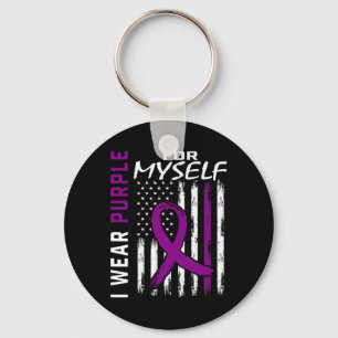 Me I Wear Purple For Myself Pancreatic Cancer Awar Key Ring