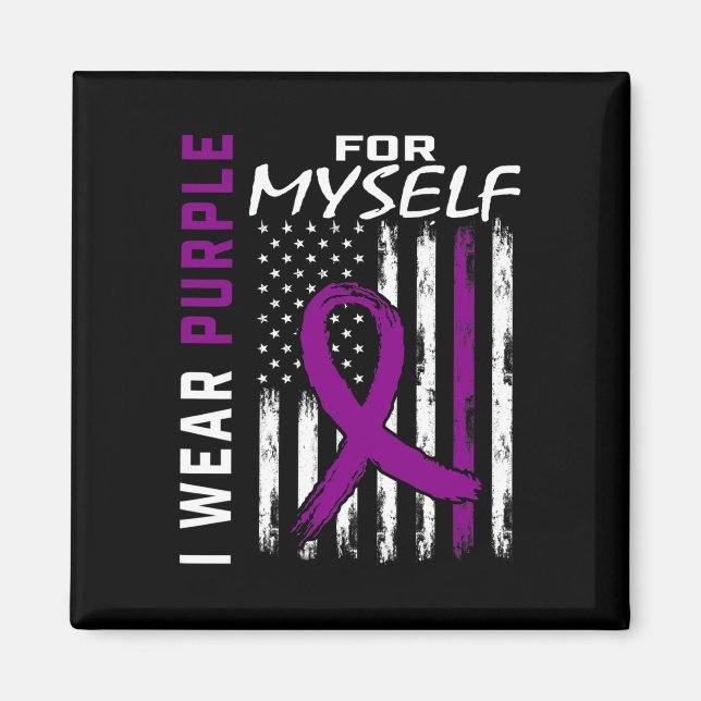 Me I Wear Purple For Myself Pancreatic Cancer Awar Magnet (Front)