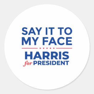 Me Kamala Harris For President Election 2024 Classic Round Sticker