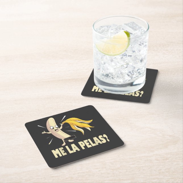 Me La Pelas Square Paper Coaster (Insitu)