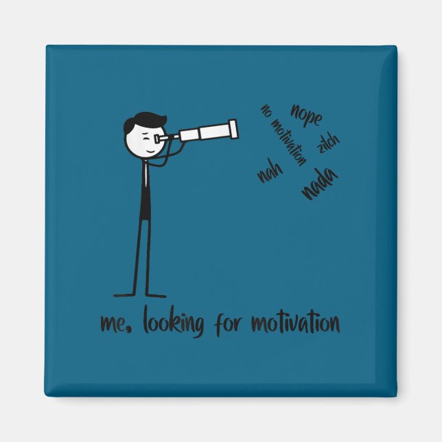 Me Looking For Motivation Funny Stickman Figures  Magnet (Front)