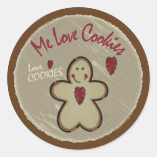 Me Love Cookies - Gingerbread Classic Round Sticker