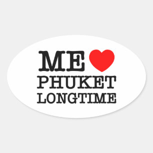ME LOVE PHUKET LONGTIME OVAL STICKER