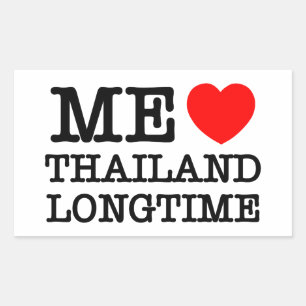 ME LOVE THAILAND LONGTIME RECTANGULAR STICKER