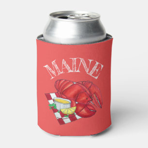 ME Maine Lobster Shack Seafood Dinner Red Gingham Can Cooler