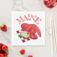 ME Maine Lobster Shack Seafood Dinner Red Gingham
