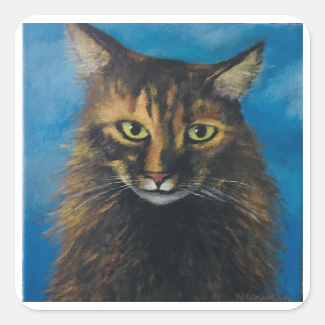 Me make the Cat Square Sticker (Front)