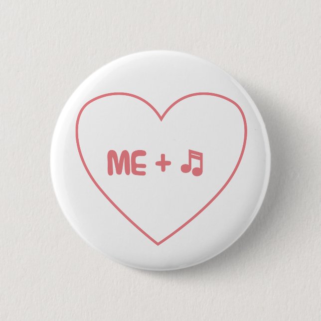 Me + music 6 cm round badge (Front)