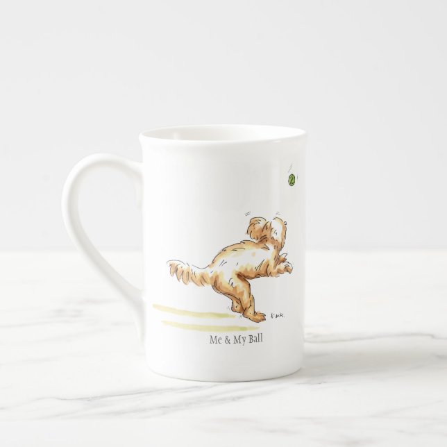 'Me & My Ball' Cockapoo China Tea Cup (Left)