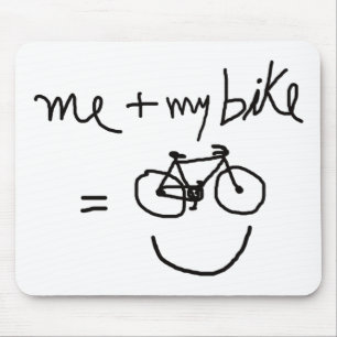 me & my bike = happiness mouse mat