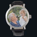 Me & My Grandpa Custom Child Photo Watch<br><div class="desc">My & My Grandpa.  Custom Photo.  Custom White Text.</div>