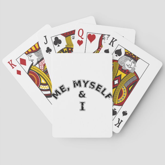 Me Myself And I Typography Playing Cards (Back)