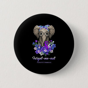 Me Not Elephant Flowers Alzheimerheimer Brain Awar 6 Cm Round Badge