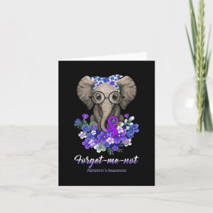 Me Not Elephant Flowers Alzheimerheimer Brain Awar Card