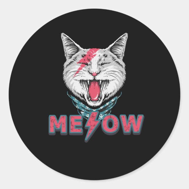 ME&OW Rock Classic Round Sticker (Front)