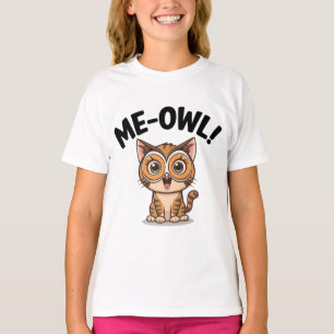 Me-Owl! Adorable Cat in an Owl Mask 🐱🦉 T-Shirt