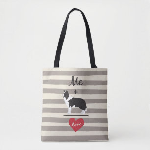 Me plus Border Collie equal Love Cute Tote Bag