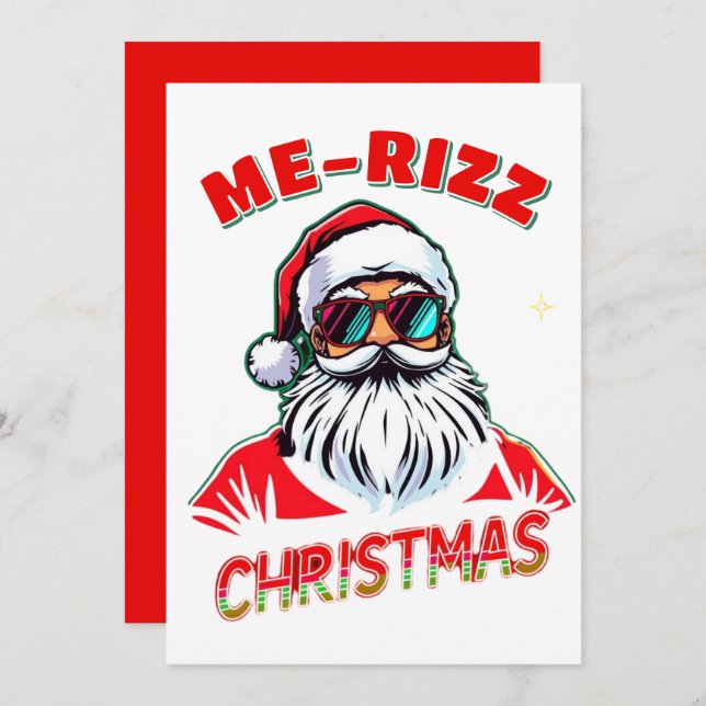  Me-Rizz Christmas gen Alpha meme funny Holiday Card (Front/Back)