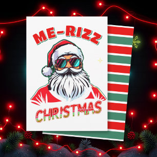 Me-Rizz Christmas gen Alpha meme humor Christmas Holiday Card