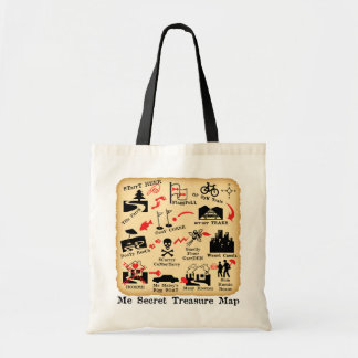 ME SECRET TREASURE MAP TOTE BAG