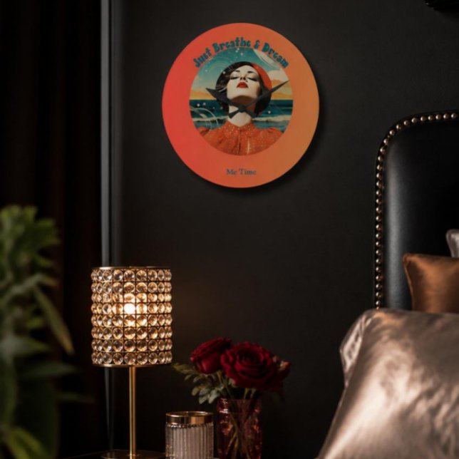 Me Time Just Breathe & Dream Retro Me Time Large Clock (Creator Uploaded)