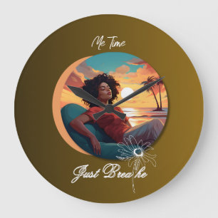 Me Time "Just Breathe"  Large Clock
