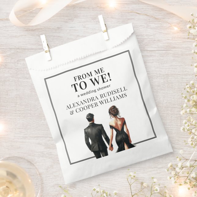 ME TO WE | Elegant Black and White Favour Bags (Clipped)