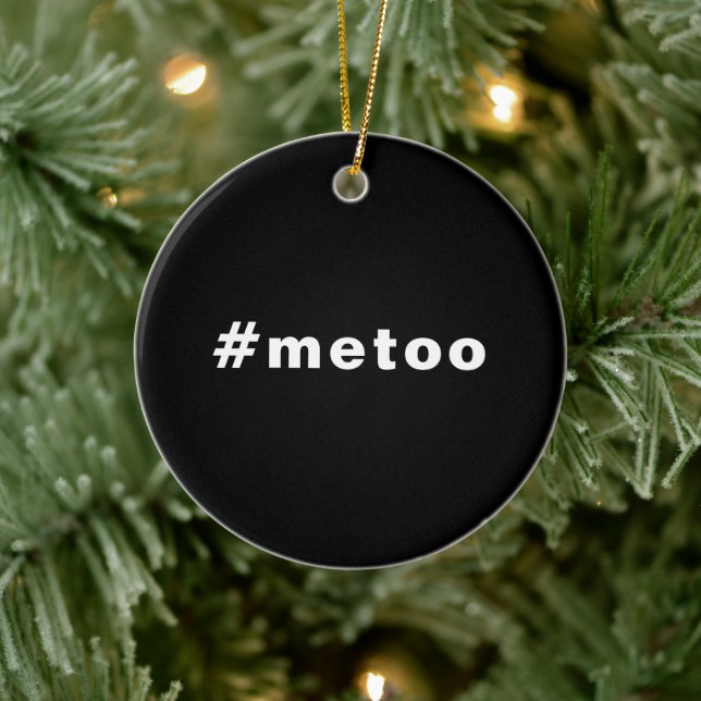 me too, #metoo, pride Black white Ceramic Tree Decoration (Tree)