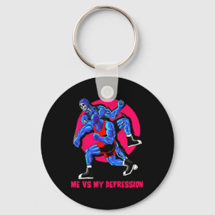 Me Vs My Depression Gym Fitness Weightlifting Body Key Ring