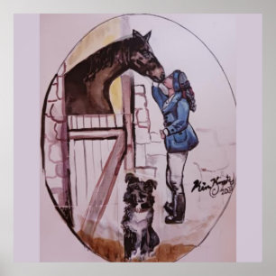 Me with baby racehorse mare Jamie Poster