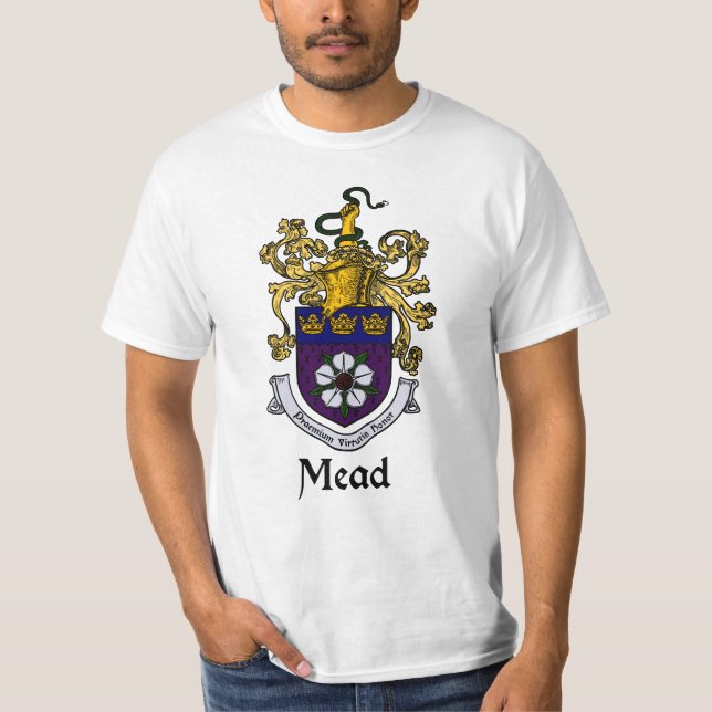 Mead Family Crest/Coat of Arms T-Shirt (Front)