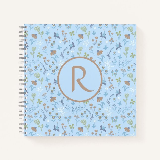 Mead Flowers Blue Monogram Journal (Front)