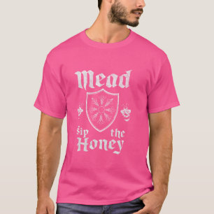 Mead Sip The Honey  Retro Bee Drinking Mead T-Shirt