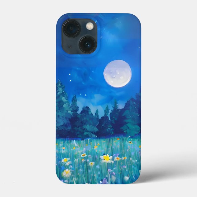 Meadow and Forest Under a Full Moon Case-Mate iPhone Case (Back)