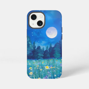 Meadow and Forest Under a Full Moon iPhone 13 Mini Case