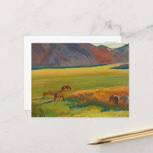 Meadow and Horses by Maynard Dixon Postcard