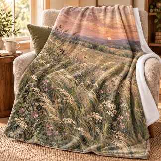 Meadow at Dusk Throw Blanket