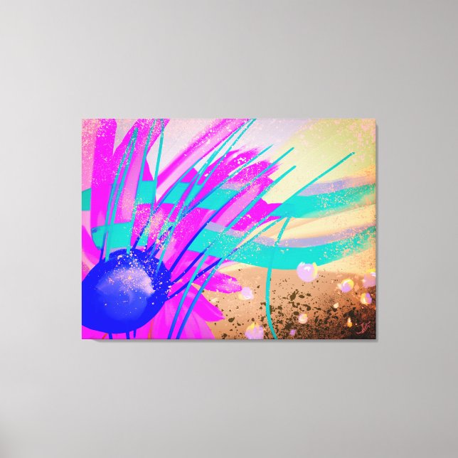Meadow at sunset - Abstract Canvas Print (Front)