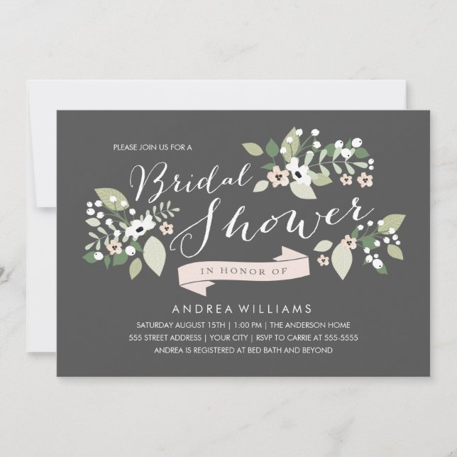 Meadow Blooms Bridal Shower Invite (Front)